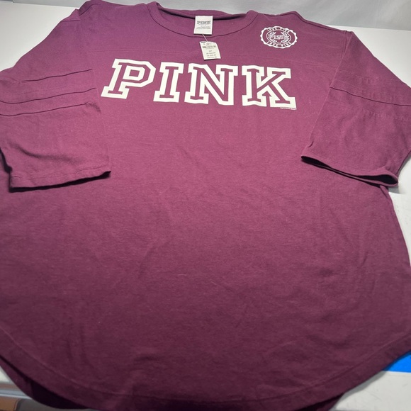 Victoria Secret Pink Shirt Small Petite Cranberry - Picture 1 of 3